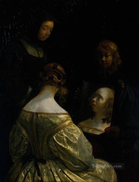  Pino Painting - Borch II Gerard ter Woman at a Mirror Christian Filippino Lippi